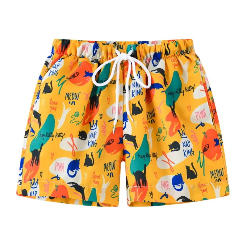Kids' Cartoon Print Beach Shorts (2)
