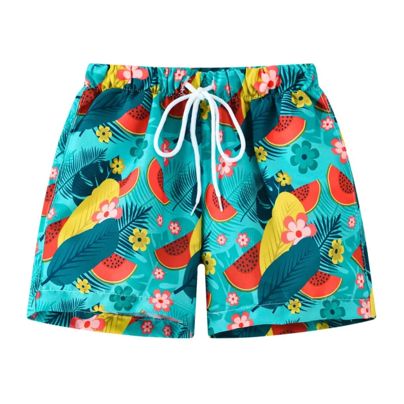 Kids' Cartoon Print Beach Shorts (3)