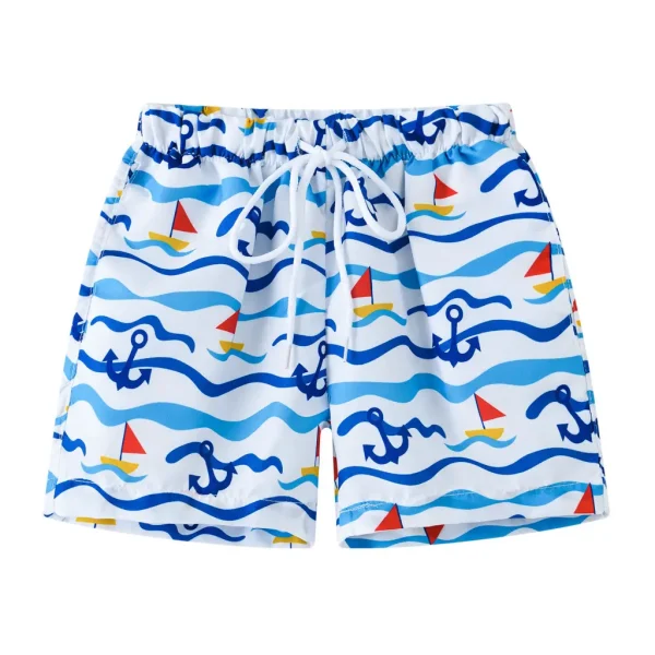 Kids' Cartoon Print Beach Shorts