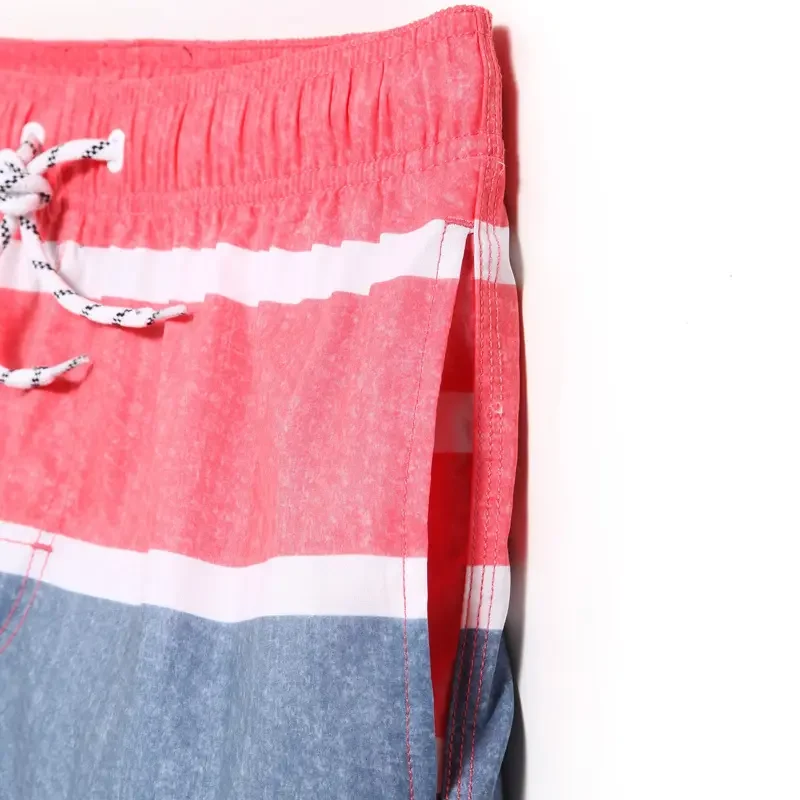 Striped Print Sports Beach Shorts (3)