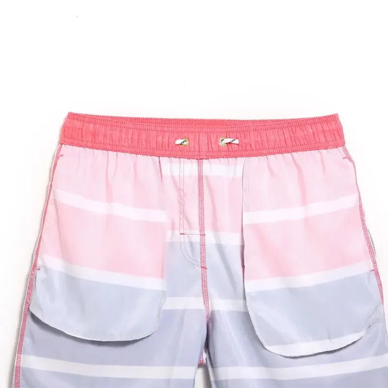 Striped Print Sports Beach Shorts (5)