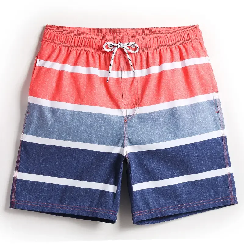 Striped Print Sports Beach Shorts