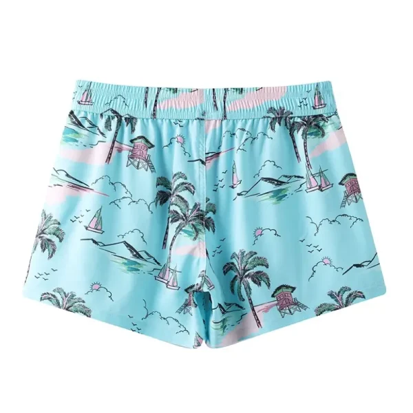 Unisex Tropical Print Beach Shorts (2)-2