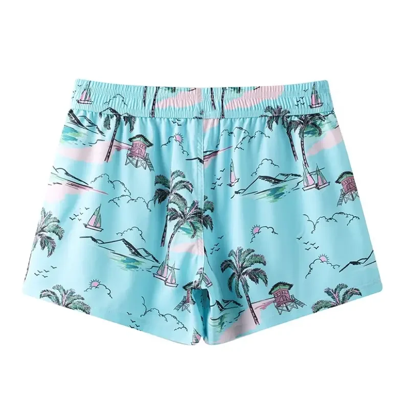 Unisex Tropical Print Beach Shorts (2)-2