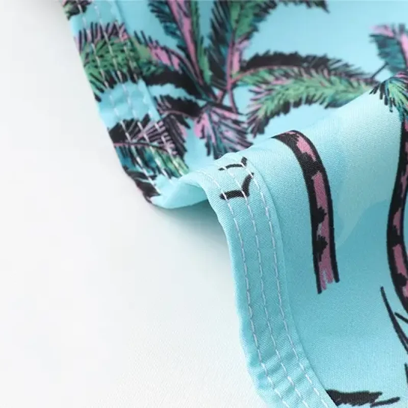 Unisex Tropical Print Beach Shorts (4)