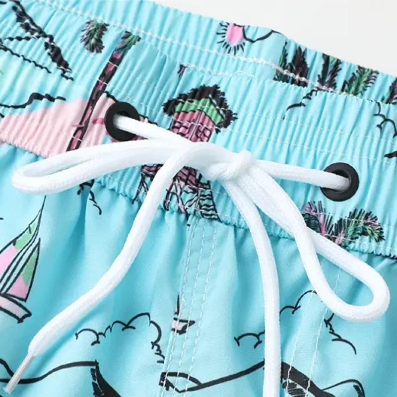 Unisex Tropical Print Beach Shorts (5)